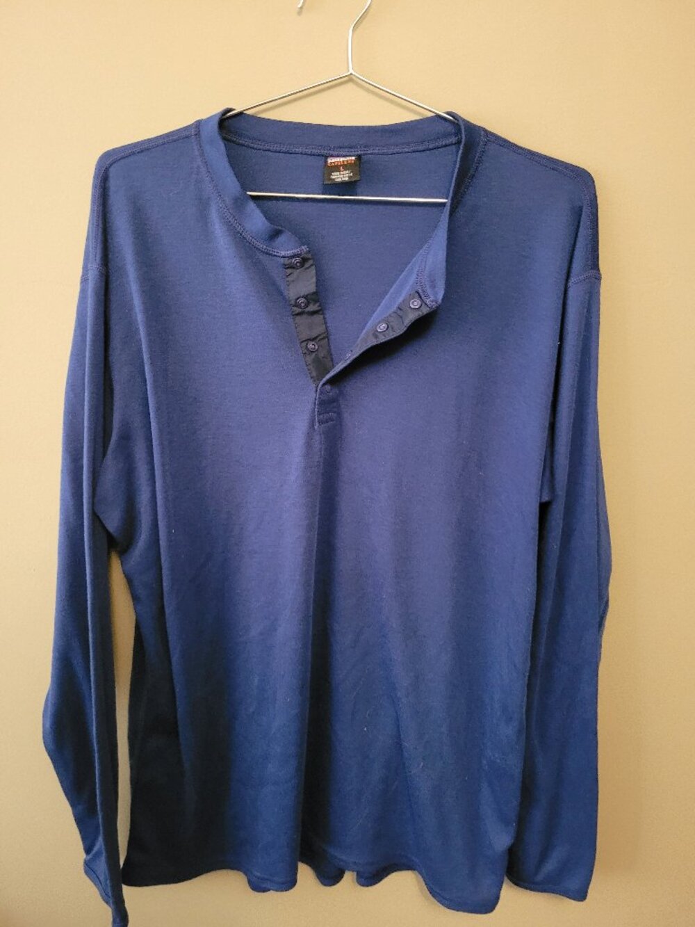 Mens L Patagonia Capilene Wool Base Layer in Blue